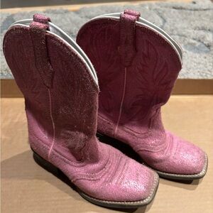Ariat Pink Western Boots with Classic Stitching